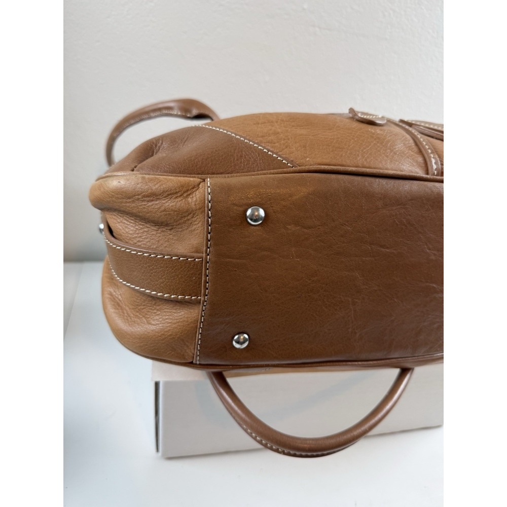 Vintage Y2K Barr + Barr New York Brown Leather Floral Slouchy Hobo Shoulder Bag - Picture 15 of 16